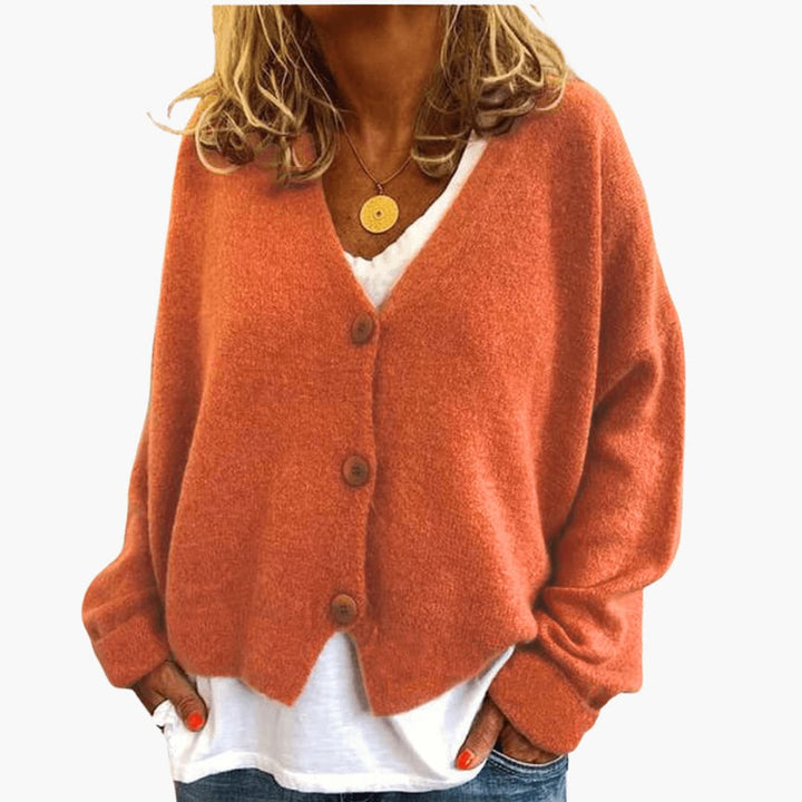 Women’s V Neck Button Front Knit Cardigan