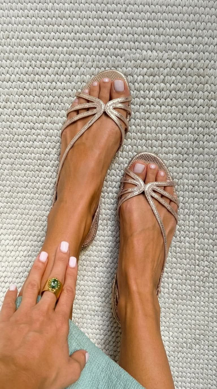Women’s Gold Open-Toe Sandals