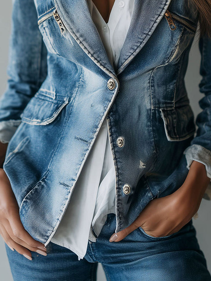 Women’s Vintage Washed Tailored Blazer