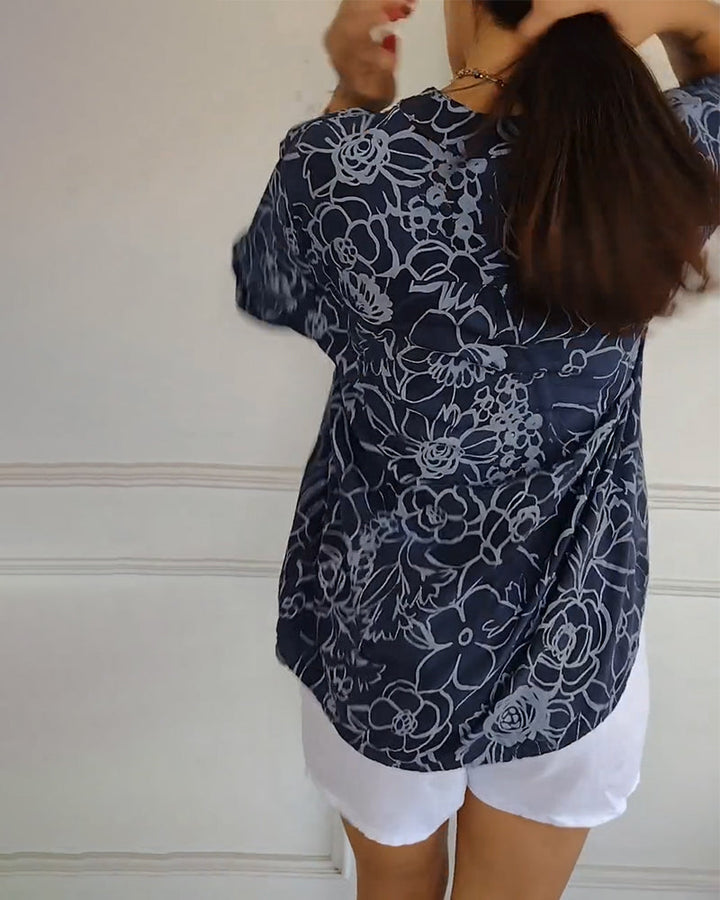 Women’s Floral Print Casual Blouse