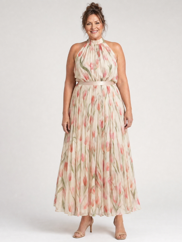 Women’s Halter Floral Midi Dress
