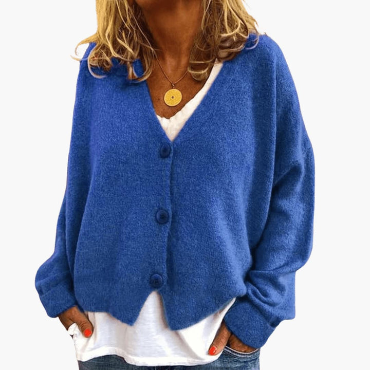 Women’s V Neck Button Front Knit Cardigan