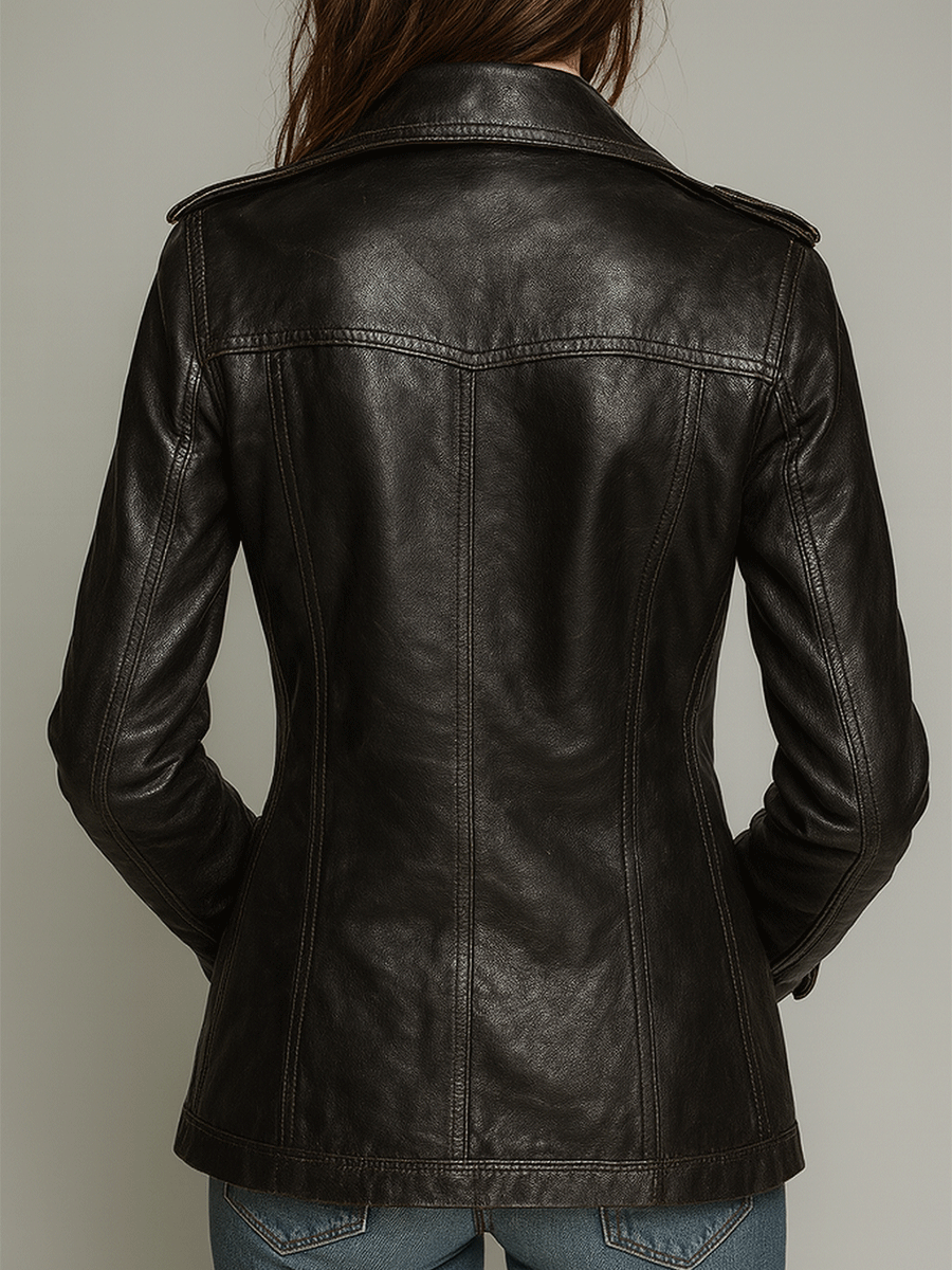 Women’s Double-Breasted Black Jacket