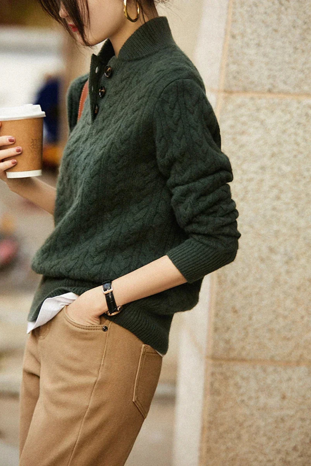 Women’s Textured Cable Knit Sweater