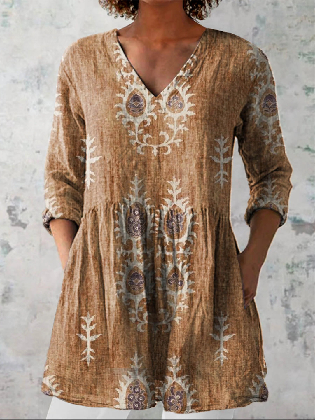 Women’s Longline V-Neck Blouse