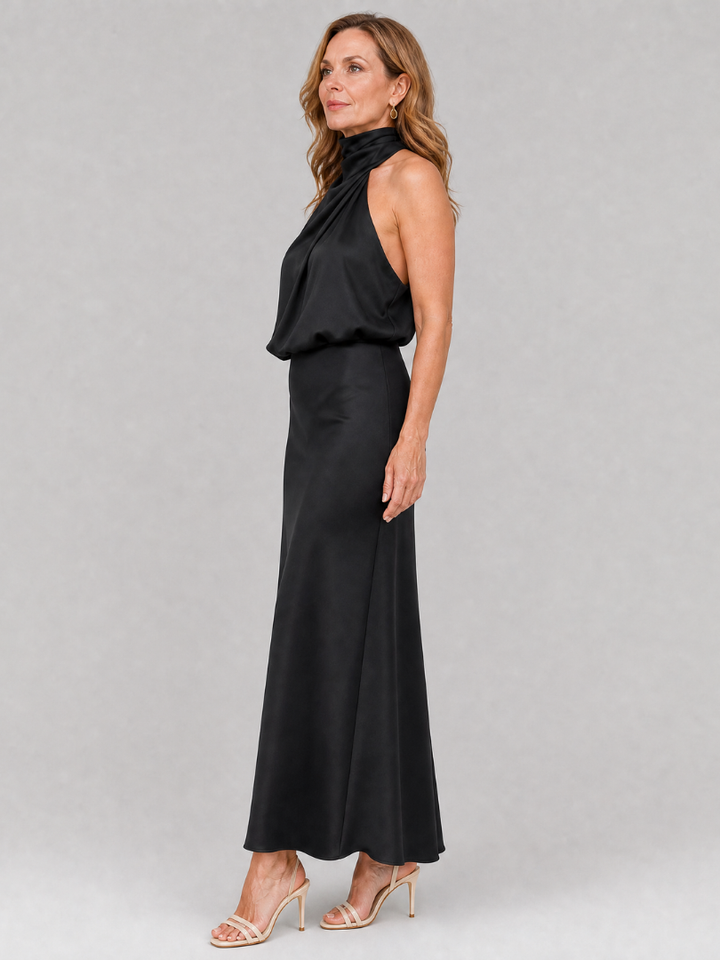 Women’s Draped Neck Midi Dress