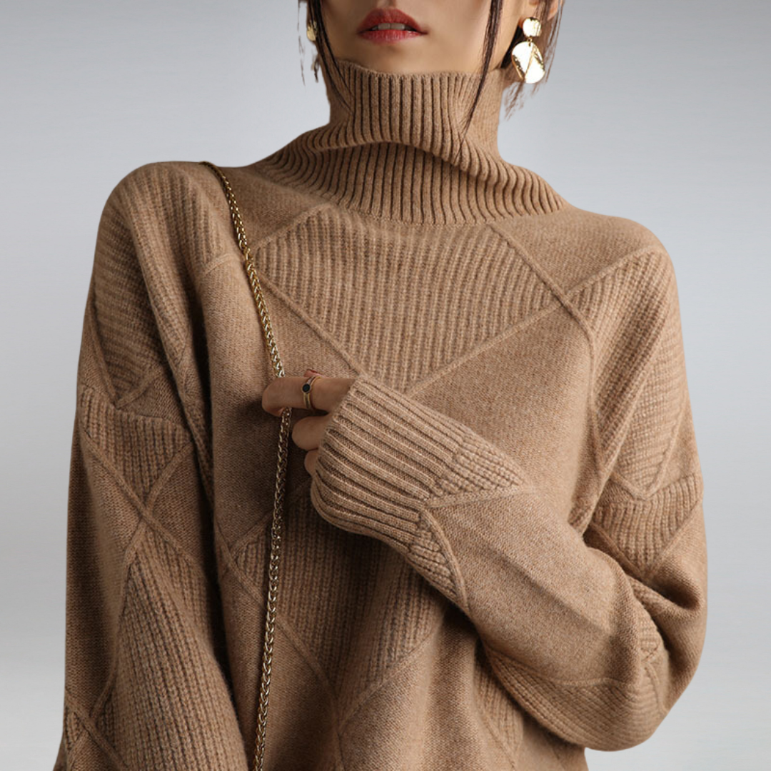 Women’s Ribbed Turtleneck Pullover Sweater