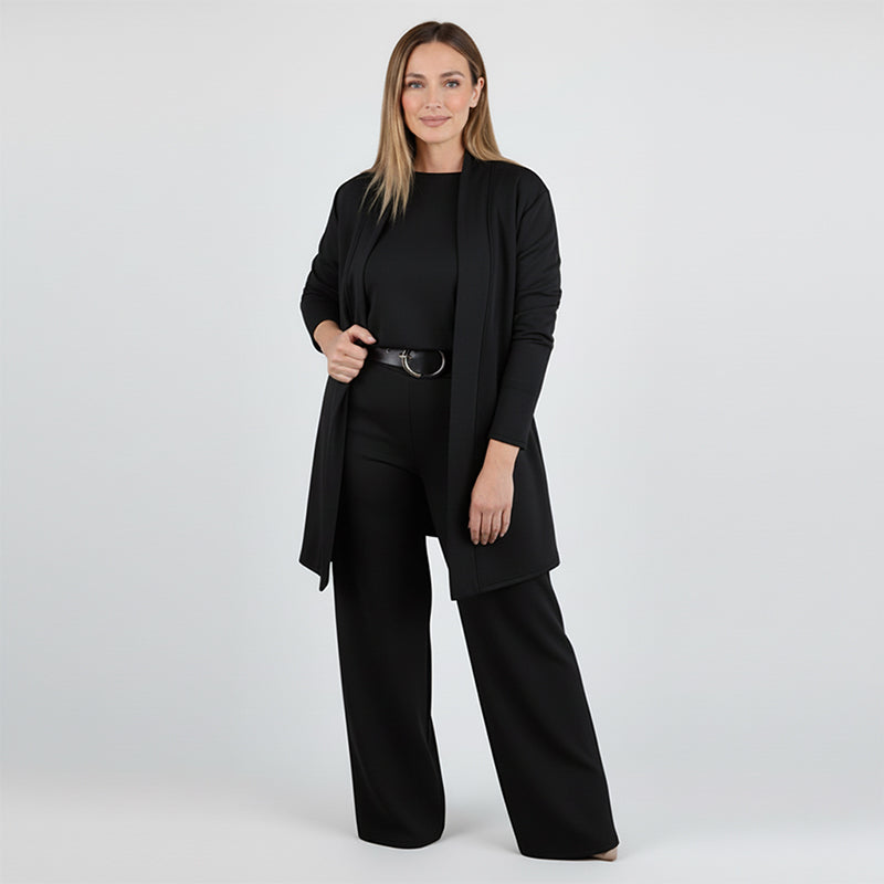 Women’s Elegant Longline 3-Piece Cardigan Top And Pants Set
