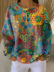 Women’s Colorful Floral Print Sweater