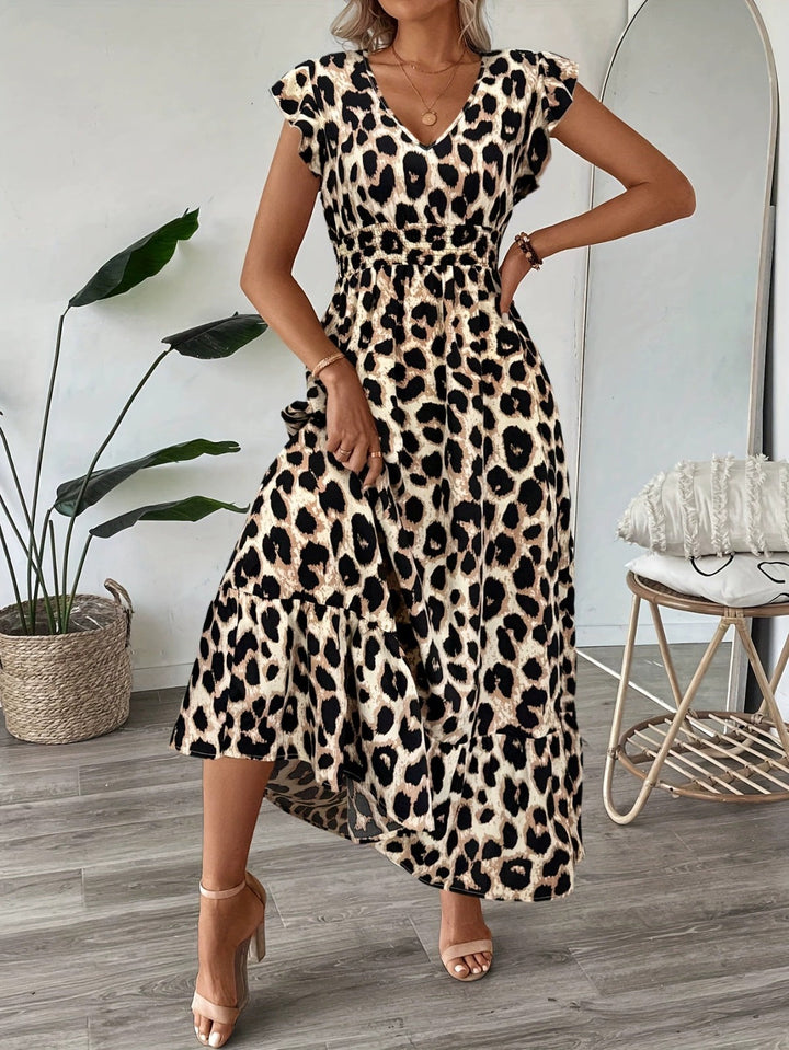Women’s Baroque Print V-Neck Maxi Dress