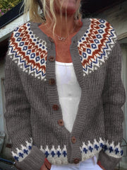 Women’s Retro Knit Long Sleeve Cardigan