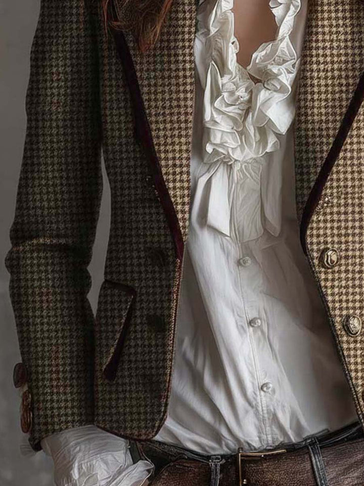 Women’s Vintage Houndstooth Tailored Blazer