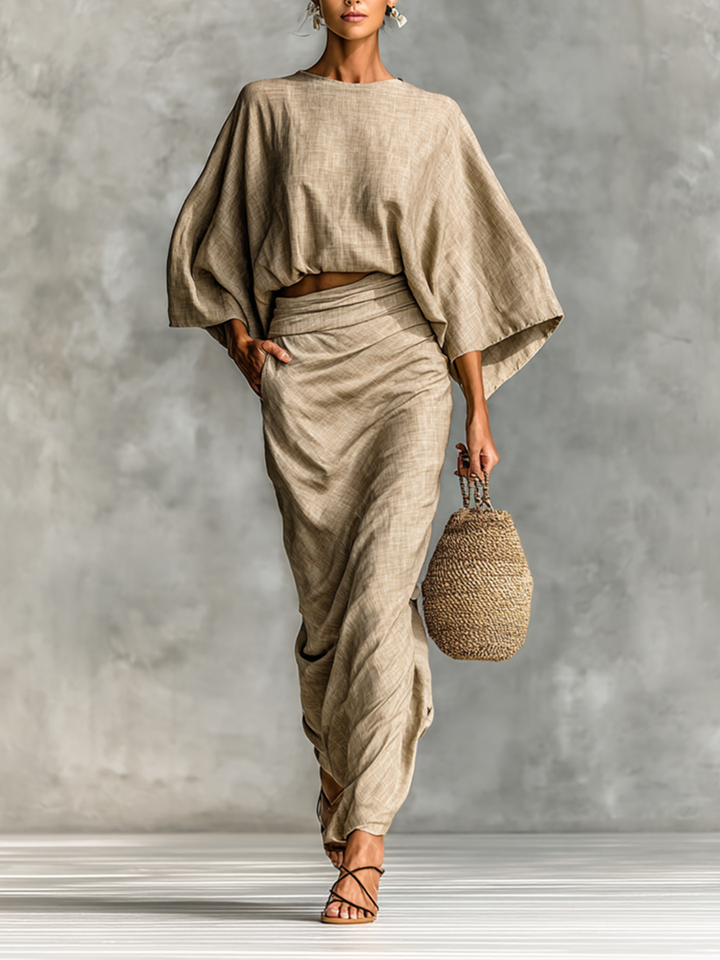 Women’s Long Sleeve Two-Piece Skirt Set