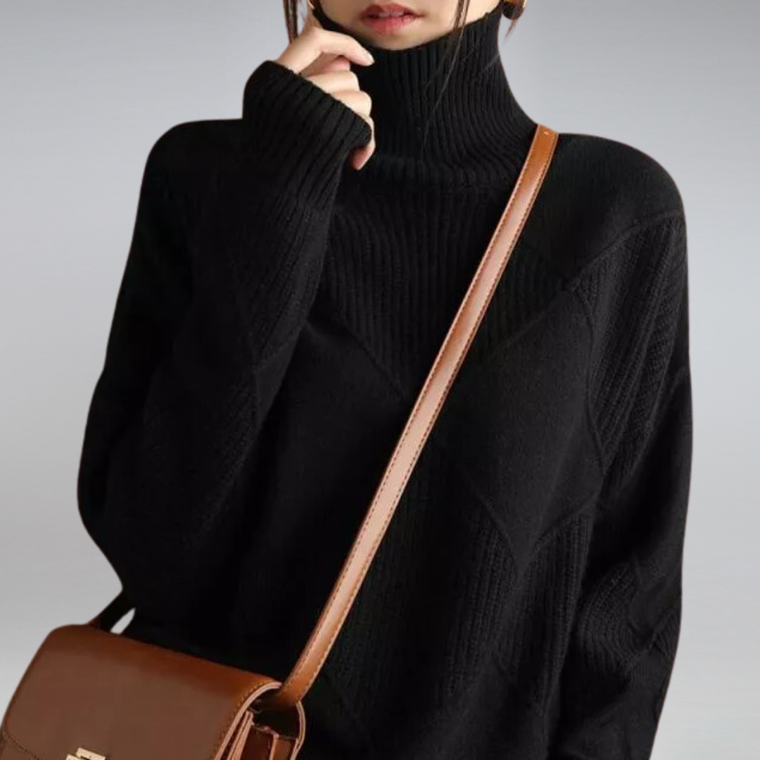 Women’s Ribbed Turtleneck Pullover Sweater