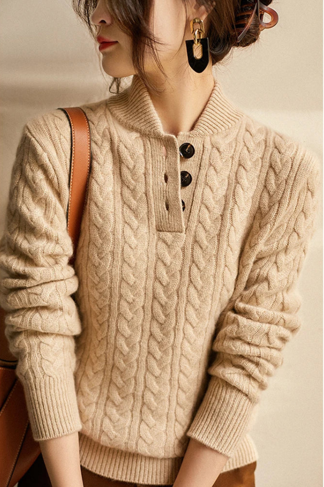 Women’s Textured Cable Knit Sweater