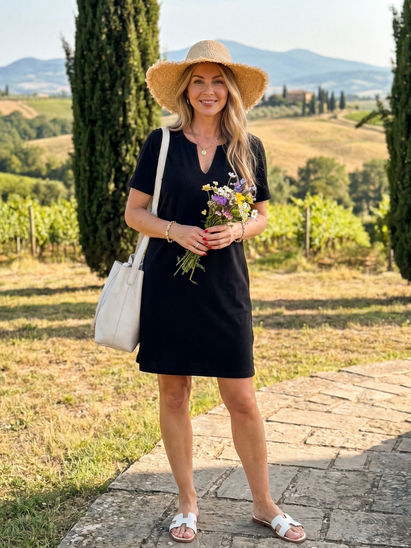 Women’s Short Sleeve Geometric Print Knee Length Dress