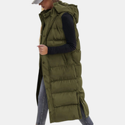 Women’s Longline Hooded Quilted Puffer Vest