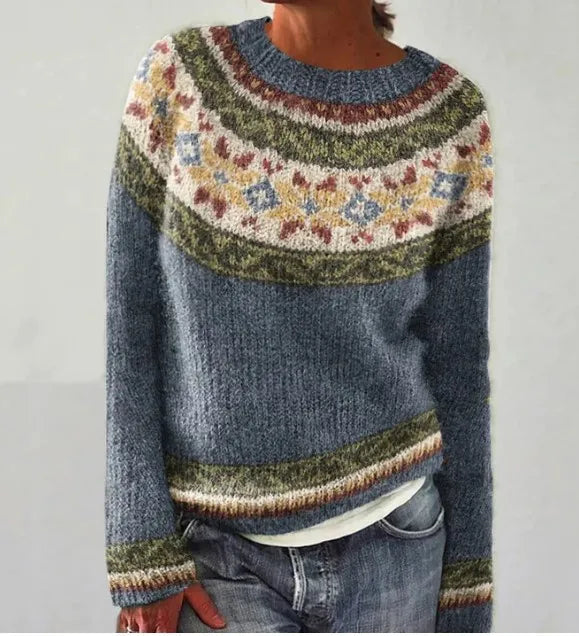 Women’s Cozy Nordic Knit Pullover Sweater
