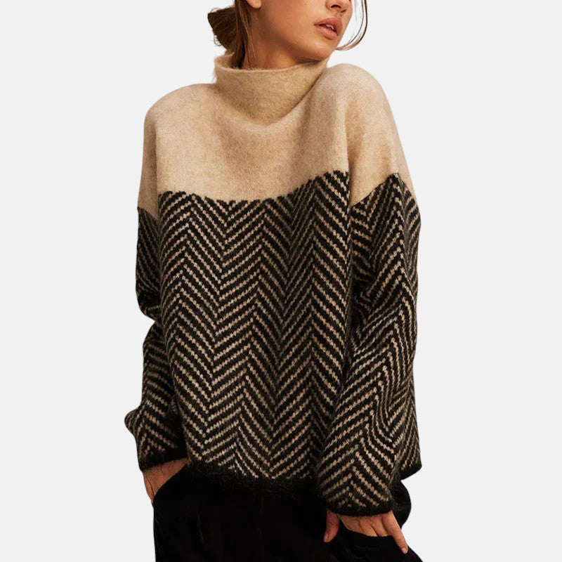 Women’s Structured Two-Tone Knit Sweater