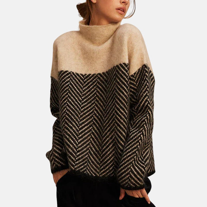 Women’s Structured Two-Tone Knit Sweater