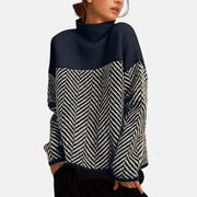 Women’s Structured Two-Tone Knit Sweater