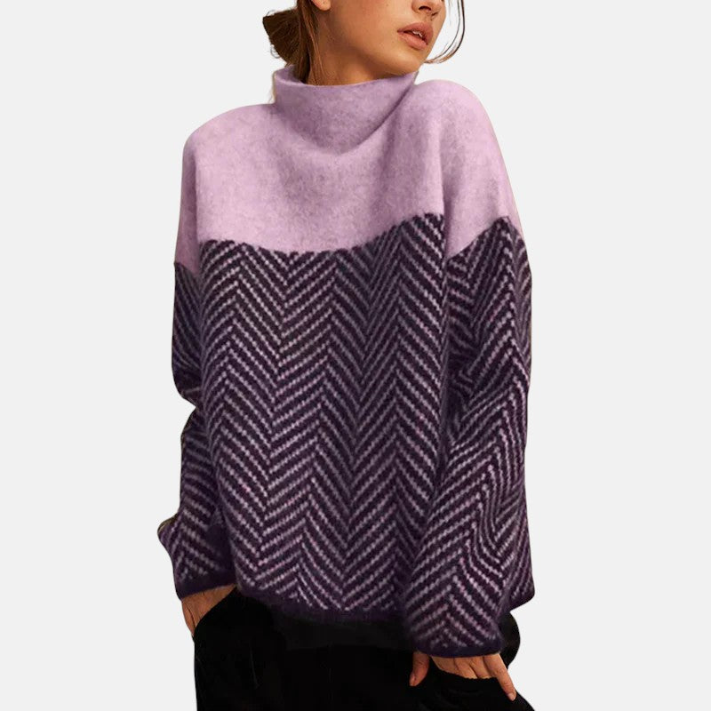 Women’s Structured Two-Tone Knit Sweater