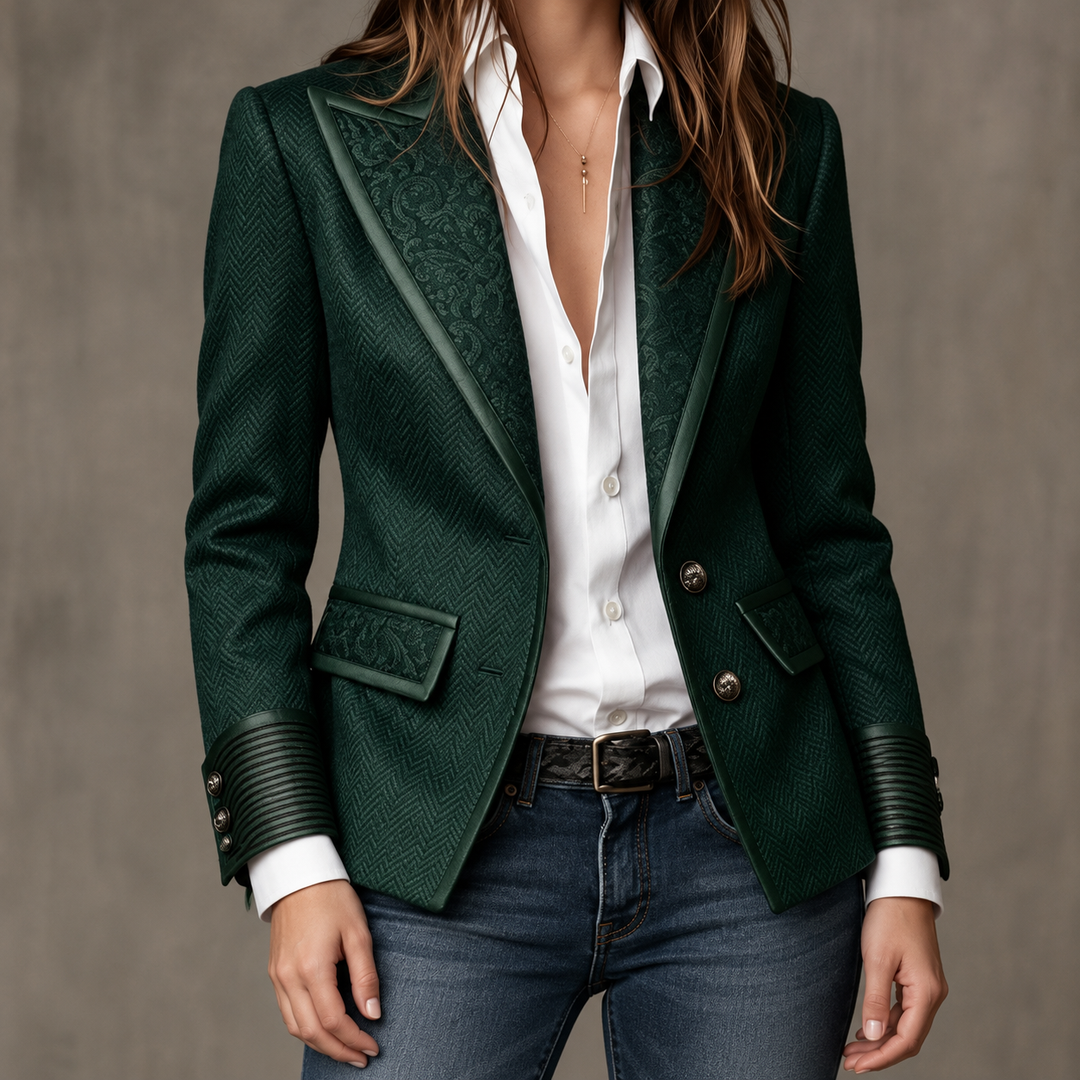 Women’s Herringbone Printed Panel Blazer