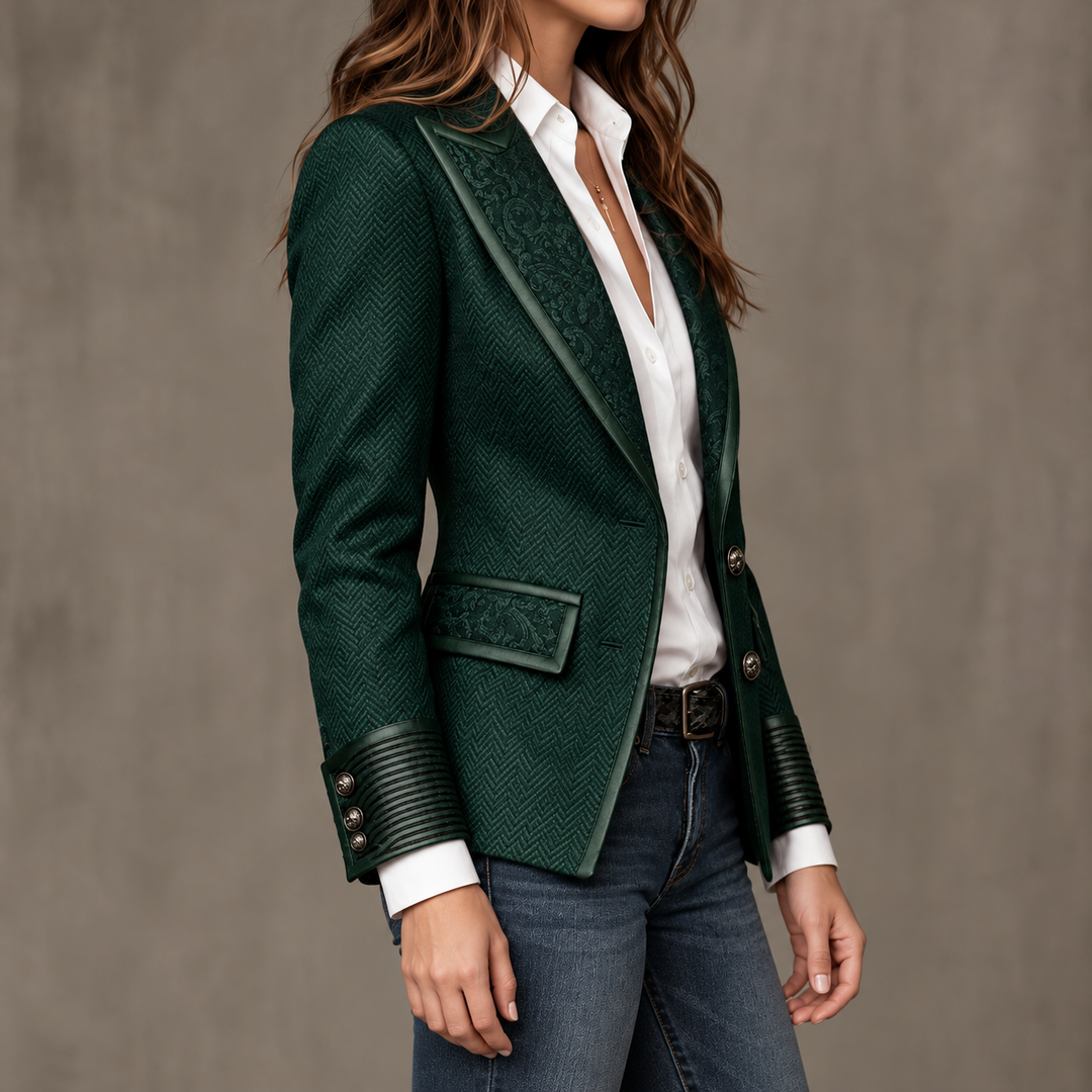 Women’s Herringbone Printed Panel Blazer