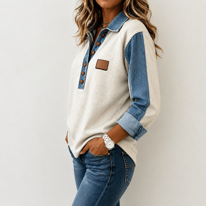 Women’s Vintage Button Front Sweatshirt