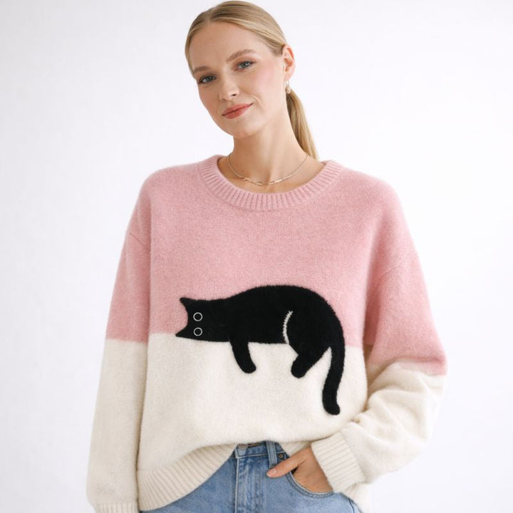 Women’s Cozy Cat Pullover Sweater