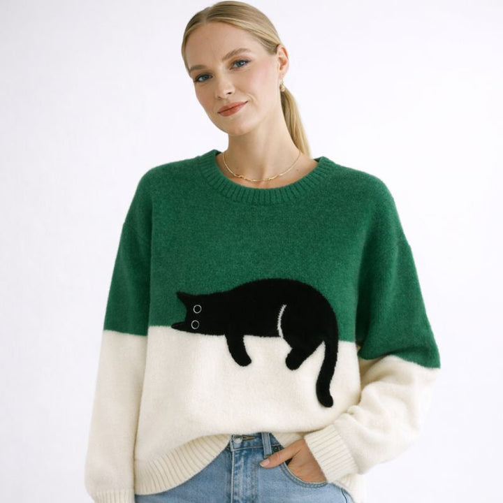 Women’s Cozy Cat Pullover Sweater