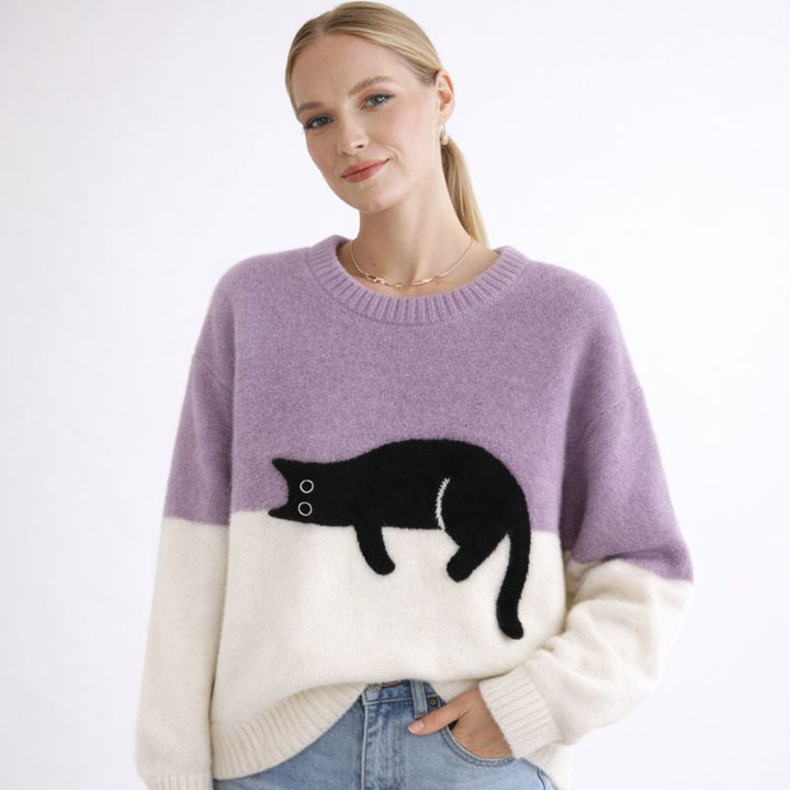 Women’s Cozy Cat Pullover Sweater