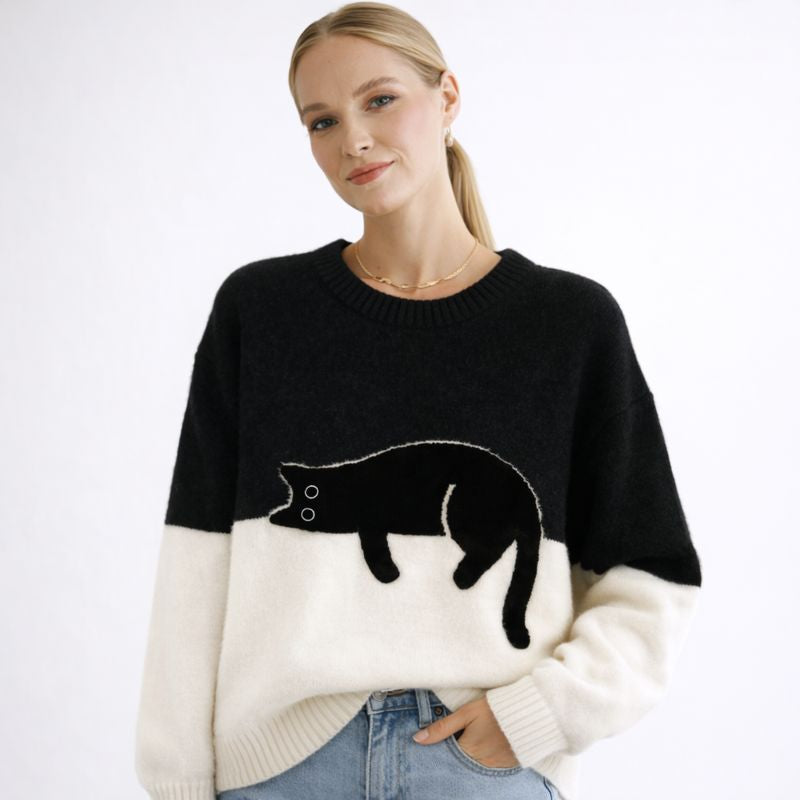Women’s Cozy Cat Pullover Sweater