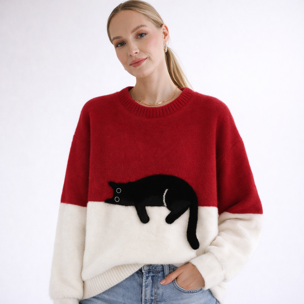 Women’s Cozy Cat Pullover Sweater