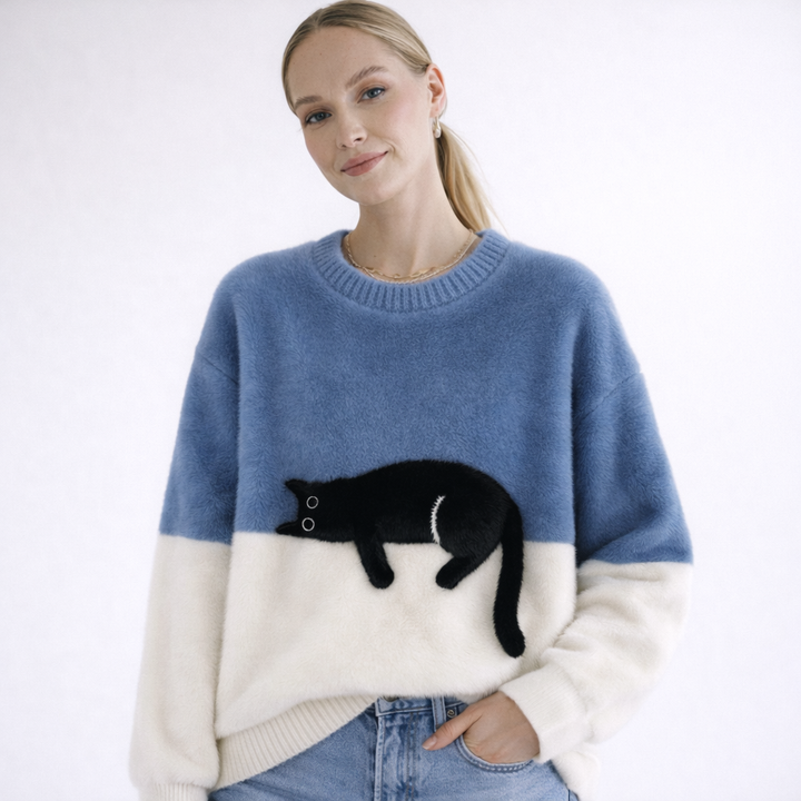 Women’s Cozy Cat Pullover Sweater