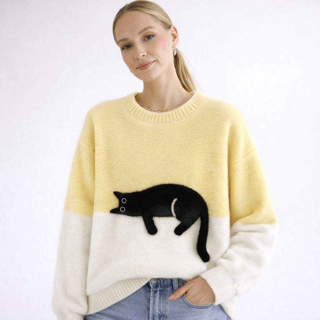 Women’s Cozy Cat Pullover Sweater