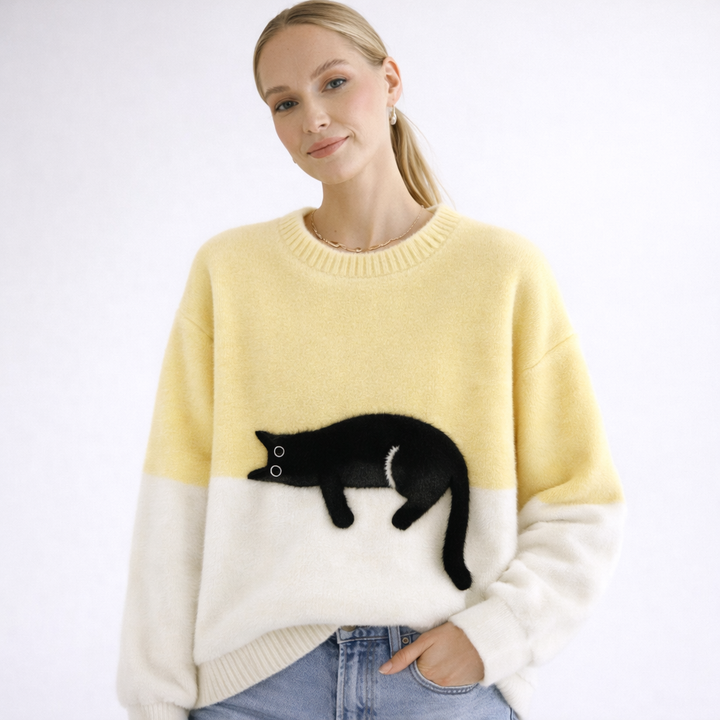 Women’s Cozy Cat Pullover Sweater