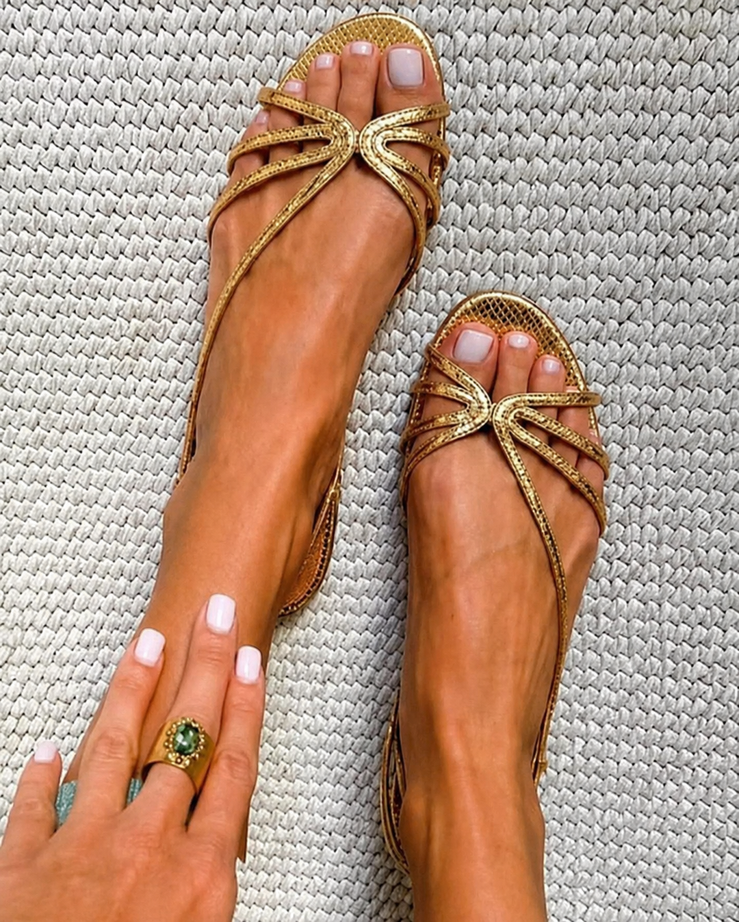 Women’s Gold Open-Toe Sandals