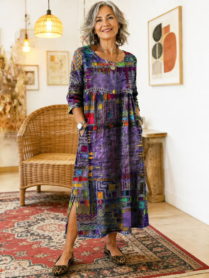 Women’s Boho Patchwork Printed Dress