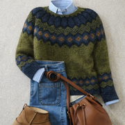 Women’s Nordic Fair Isle Knit Pullover Sweater
