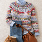 Women’s Nordic Fair Isle Crewneck Pullover Sweater