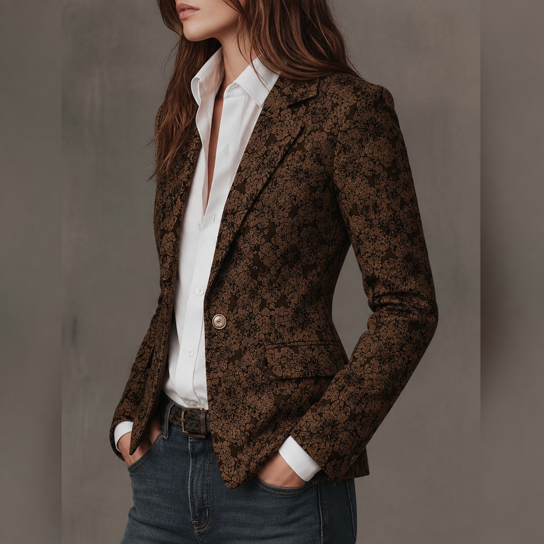 Women’s Paisley Jacquard Fitted Blazer