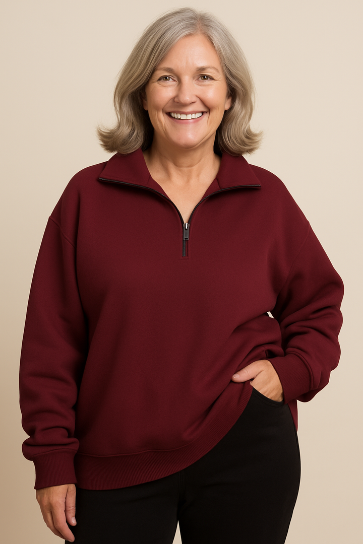 Women’s Quarter Zip Knit Pullover Sweater