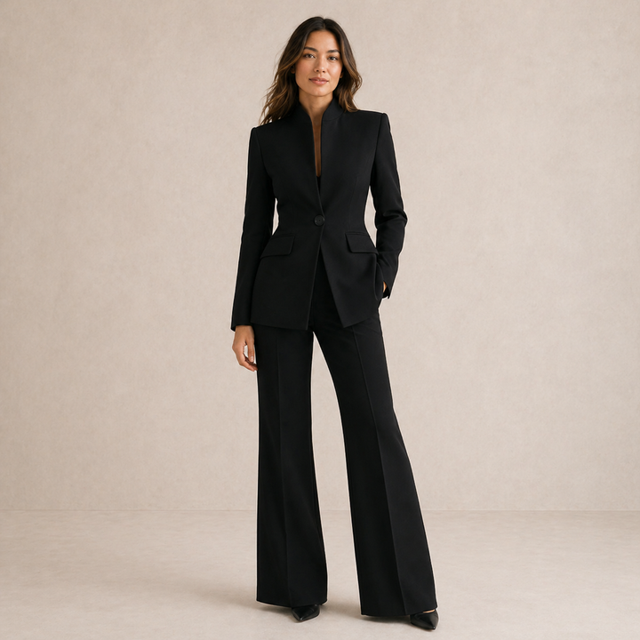 Women’s Tailored Wide-Leg Two-Piece Pantsuit