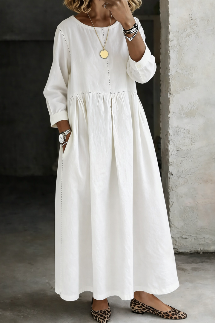 Women’s Round Neck Long Sleeve Casual Dress
