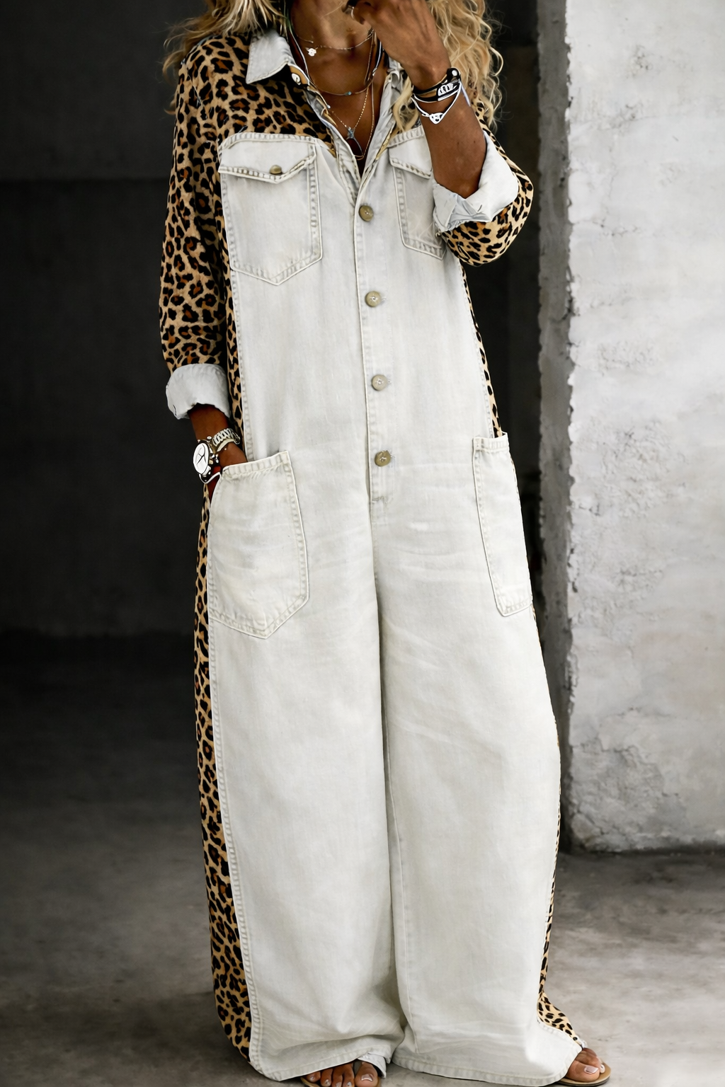 Women’s One-Piece Shirt Jumpsuit