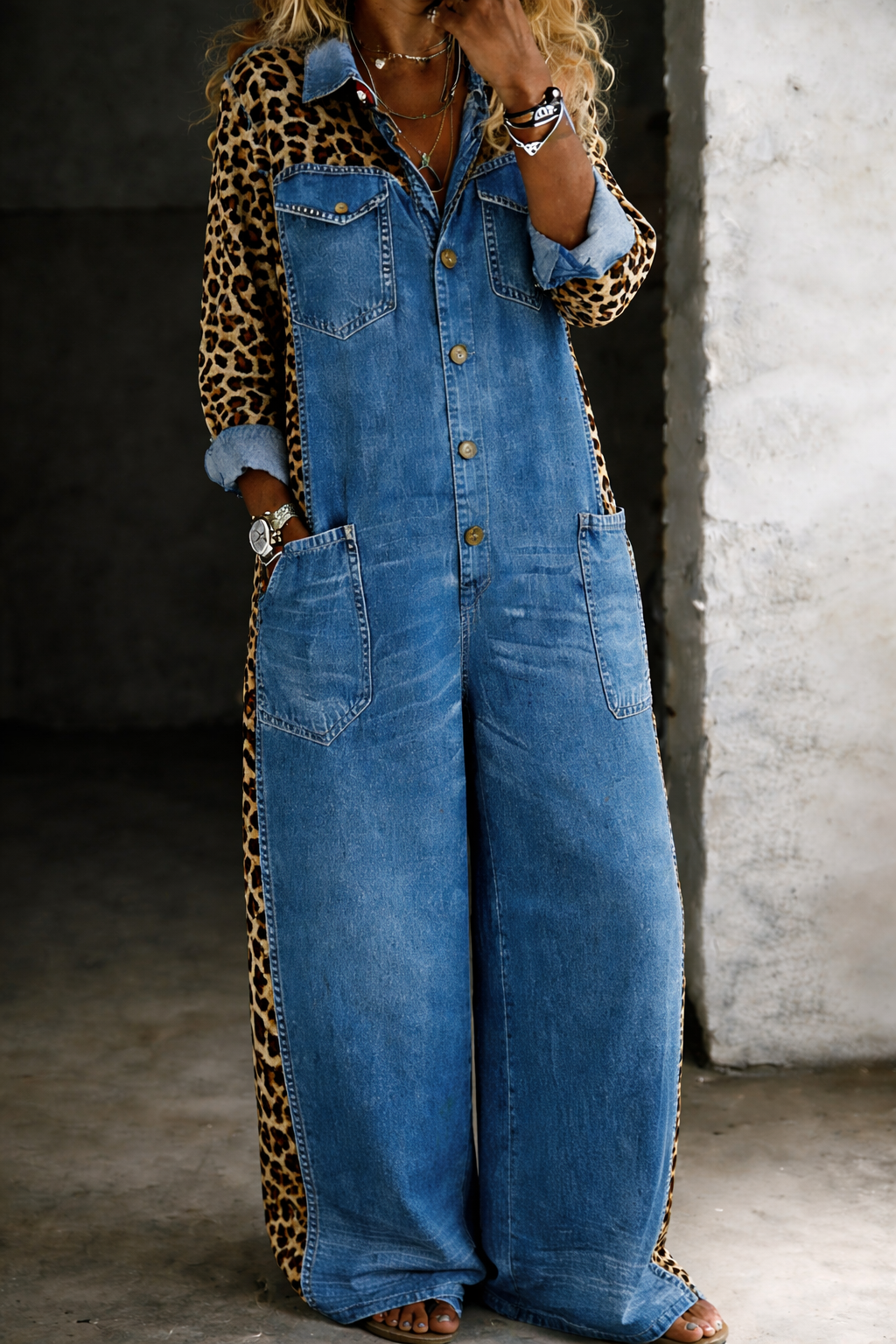 Women’s One-Piece Shirt Jumpsuit