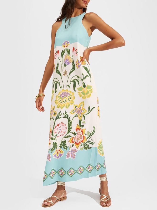 Women’s Floral Print Sleeveless Midi Dress