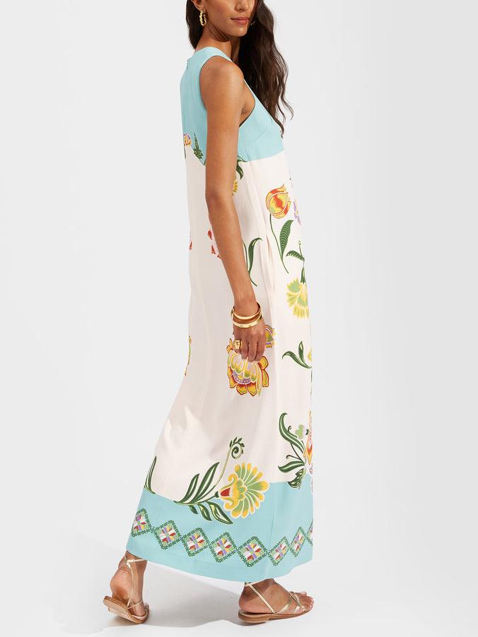 Women’s Floral Print Sleeveless Midi Dress