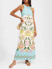 Women’s Floral Print Sleeveless Midi Dress